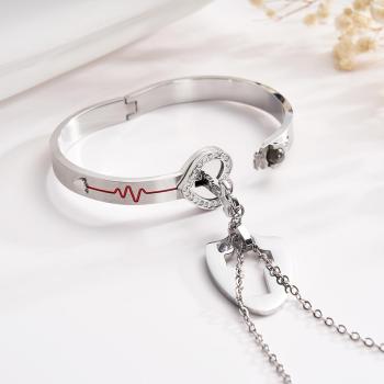 Collier Pendentif Clé Bouclier De Projection Personnalisé Et Bracelet De Verrouillage, Vous Détenez La Clé De Mon Cœur, Cadeau - votrecollierprenomfr