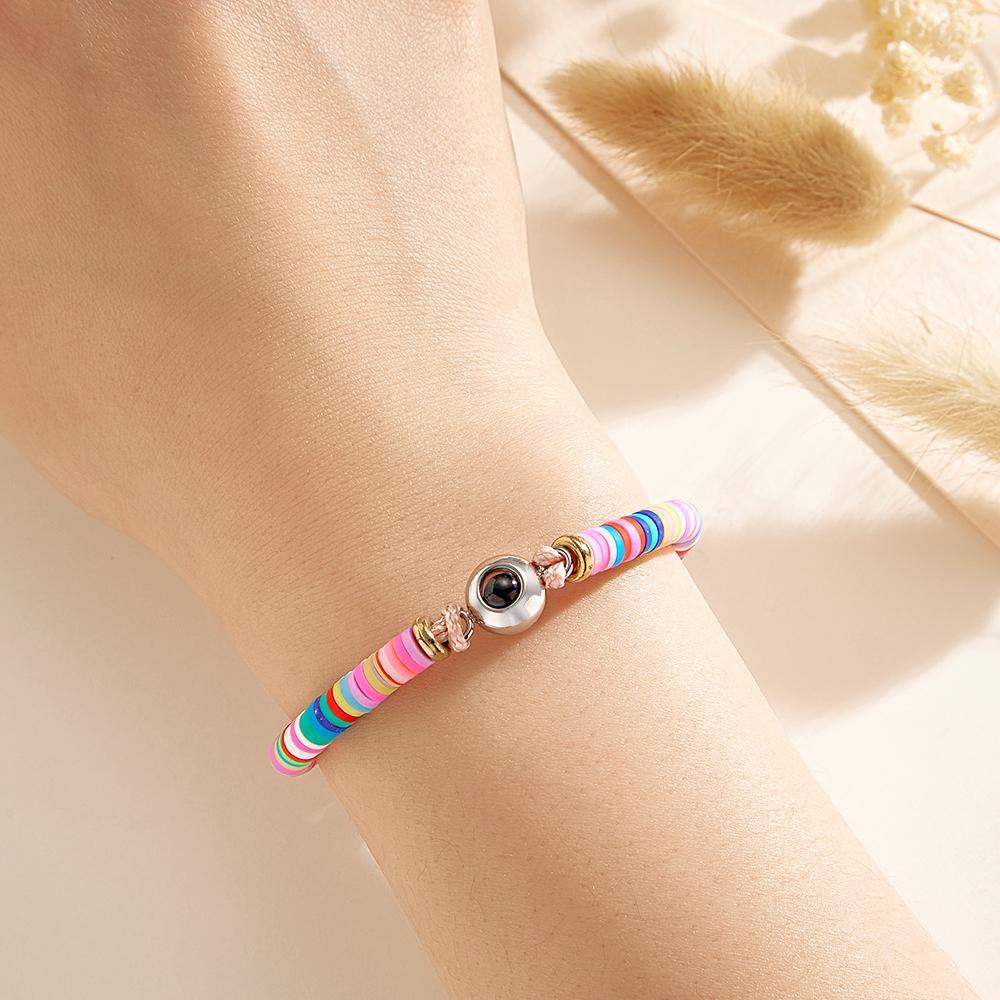 Bracelet Projection Photo Personnalisé Rose Cadeau Tendre Pour Elle - votrecollierprenomfr