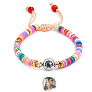 Bracelet Projection Photo Personnalisé Rose Cadeau Tendre Pour Elle - votrecollierprenomfr