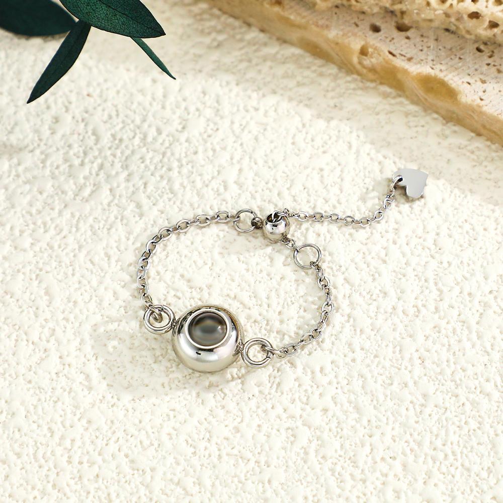 Bague De Projection De Photo Personnalisée, Cadeau Tendance Pour Meilleur Ami - votrecollierprenomfr