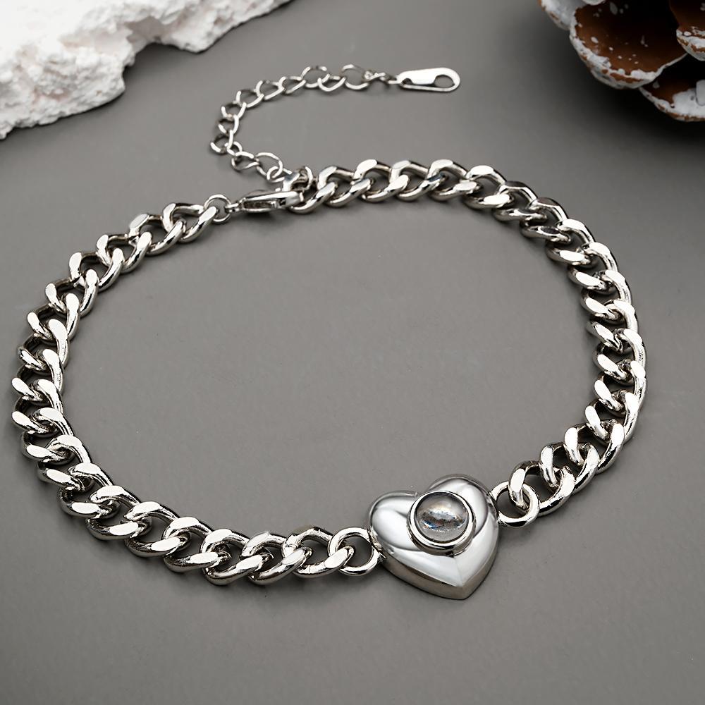 Bracelet De Projection Personnalisé Chaîne Cubaine Cadeau Simple - votrecollierprenomfr