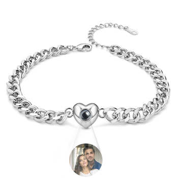 Bracelet De Projection Personnalisé Chaîne Cubaine Cadeau Simple - votrecollierprenomfr