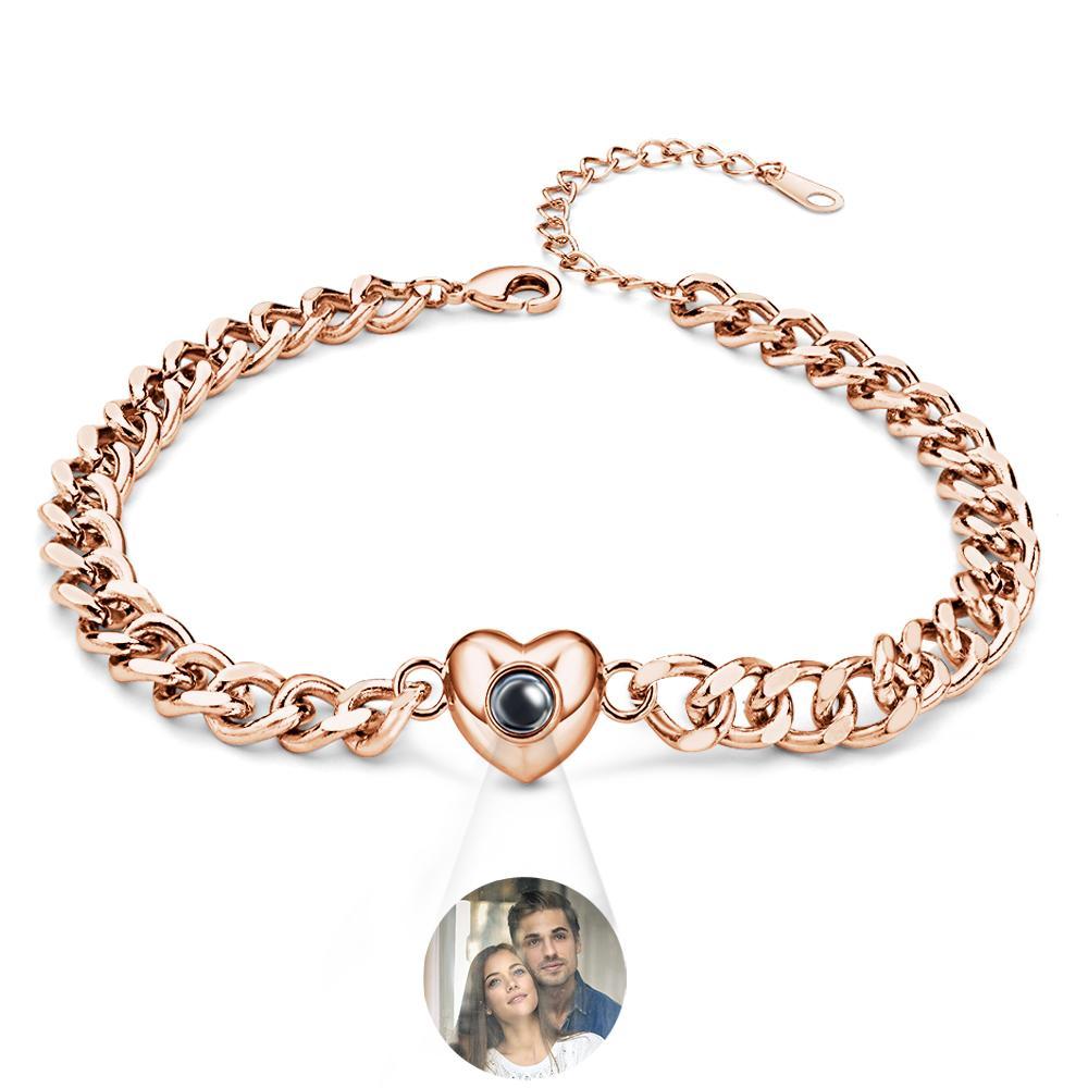 Bracelet De Projection Personnalisé Chaîne Cubaine Cadeau Simple - votrecollierprenomfr