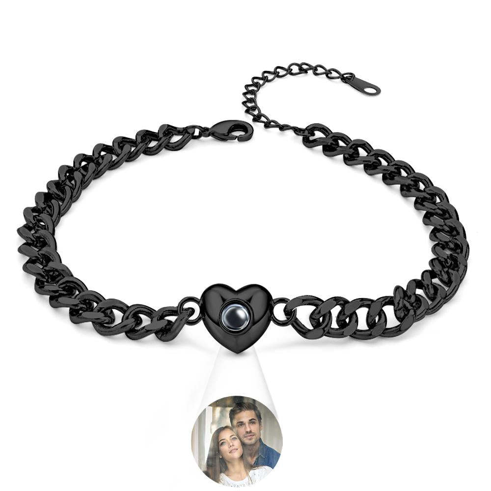 Bracelet De Projection Personnalisé Chaîne Cubaine Cadeau Simple - votrecollierprenomfr