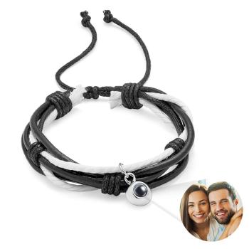 Cadeau Personnalisé De Tressage De Cordon De Bracelet De Projection Pour Lui - votrecollierprenomfr