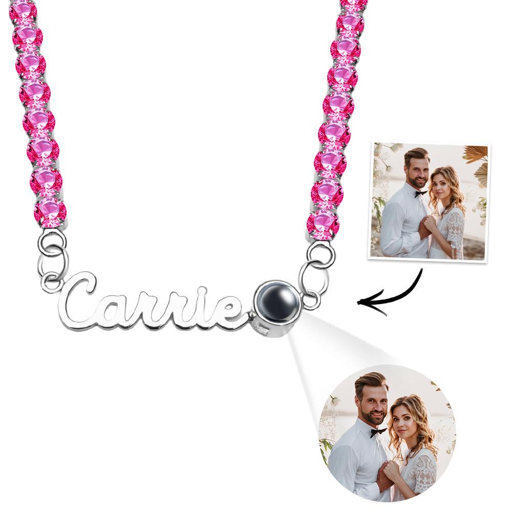 Collier De Projection De Nom Personnalisé, Chaîne De Tennis, Cadeau Simple - votrecollierprenomfr