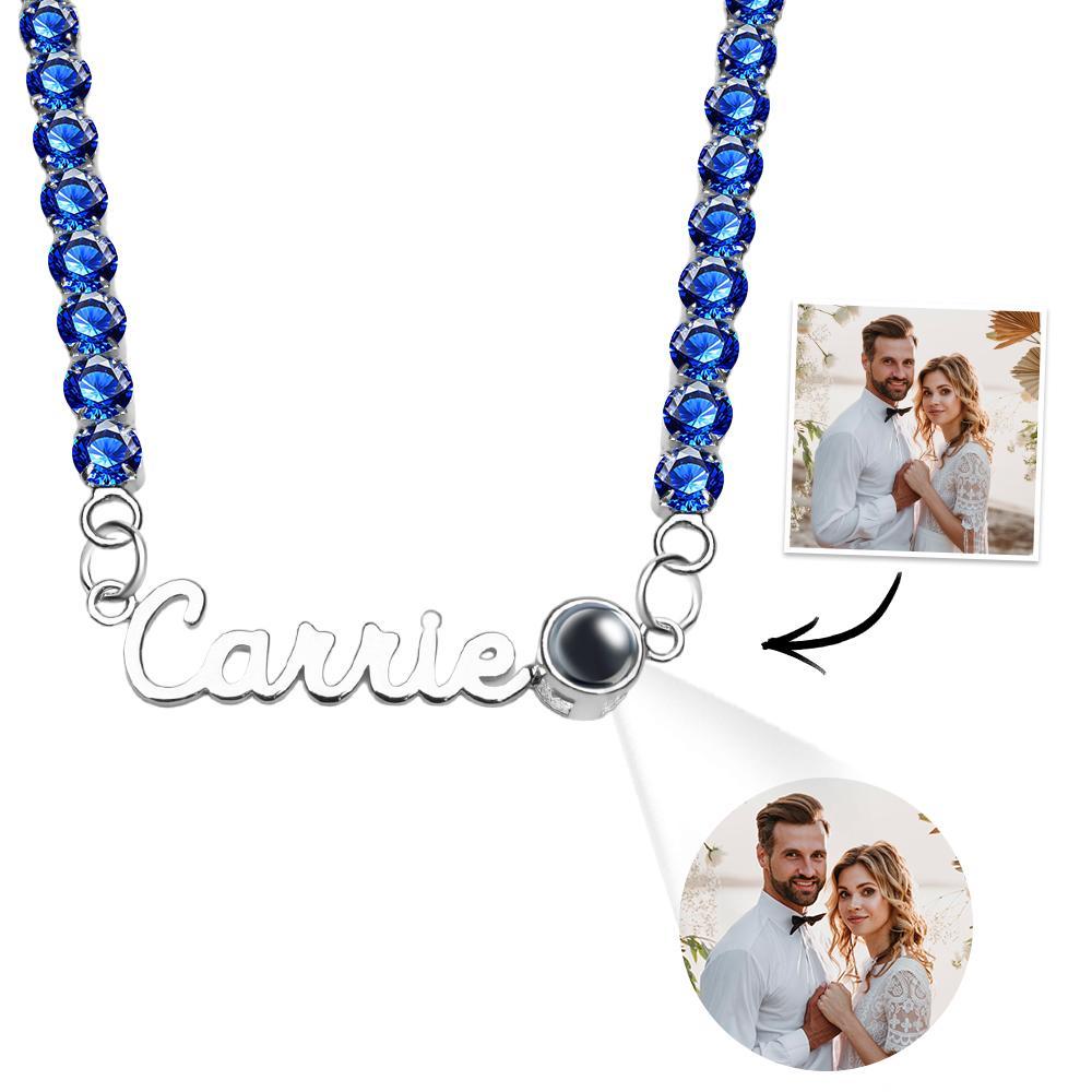 Collier De Projection De Nom Personnalisé, Chaîne De Tennis, Cadeau Simple - votrecollierprenomfr