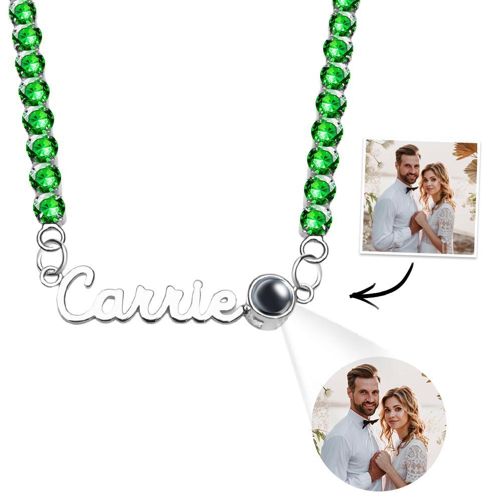 Collier De Projection De Nom Personnalisé, Chaîne De Tennis, Cadeau Simple - votrecollierprenomfr