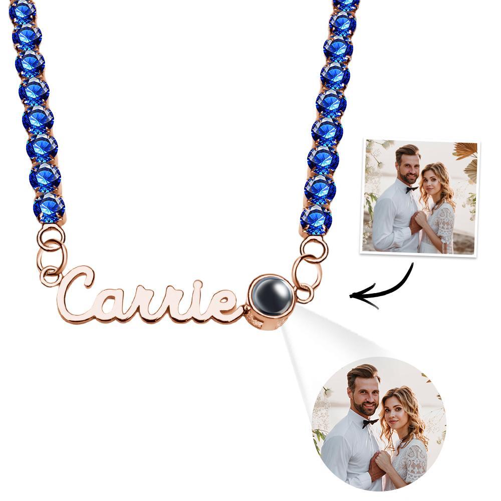 Collier De Projection De Nom Personnalisé, Chaîne De Tennis, Cadeau Simple - votrecollierprenomfr