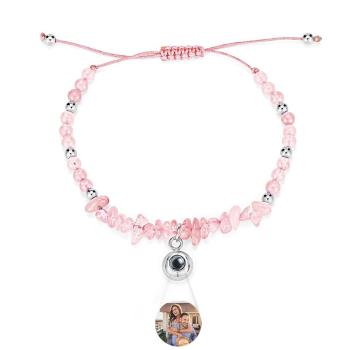 Bracelet De Projection D'image Personnalisé Avec Chaîne En Pierre Colorée, Cadeau De Noël Unique Pour Les Amis - votrecollierprenomfr