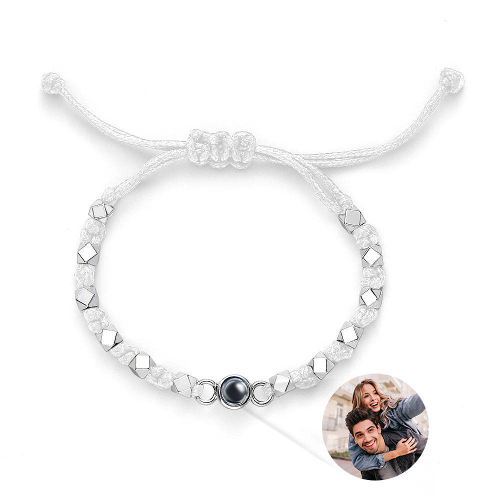 Cadeau Commémoratif De Tresse De Projection De Bracelet Photo Personnalisé - votrecollierprenomfr
