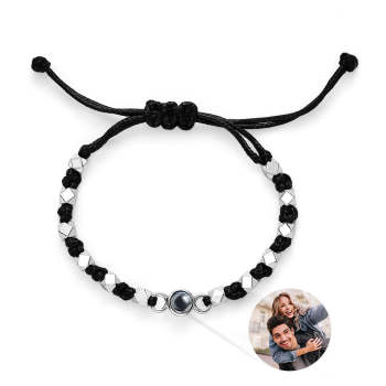 Cadeau Commémoratif De Tresse De Projection De Bracelet Photo Personnalisé - votrecollierprenomfr