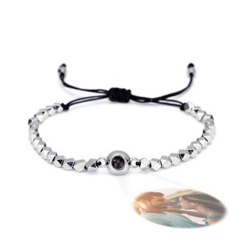 Bracelet De Projection Personnalisé, Perles De Forme Spéciale, Cadeau Pour Lui - votrecollierprenomfr