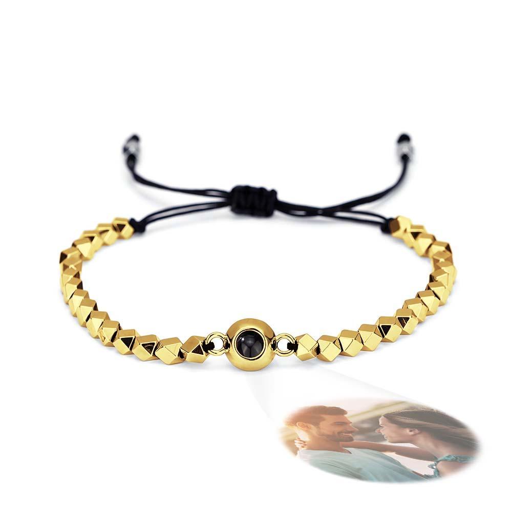 Bracelet De Projection Personnalisé, Perles De Forme Spéciale, Cadeau Pour Lui - votrecollierprenomfr