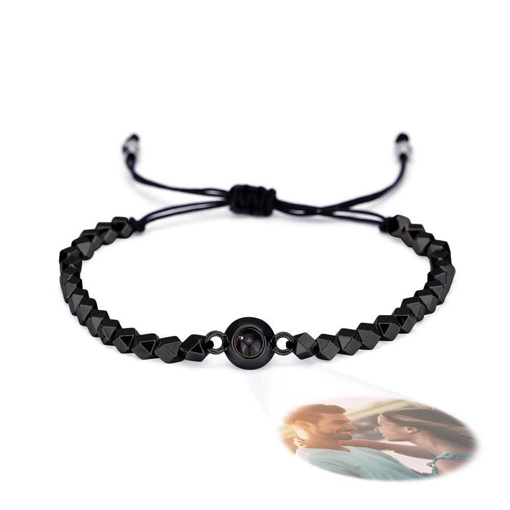 Bracelet De Projection Personnalisé, Perles De Forme Spéciale, Cadeau Pour Lui - votrecollierprenomfr