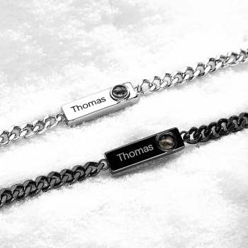 Bracelet De Projection Personnalisé Nom Personnalisé Cadeau Simple Pour Homme - votrecollierprenomfr