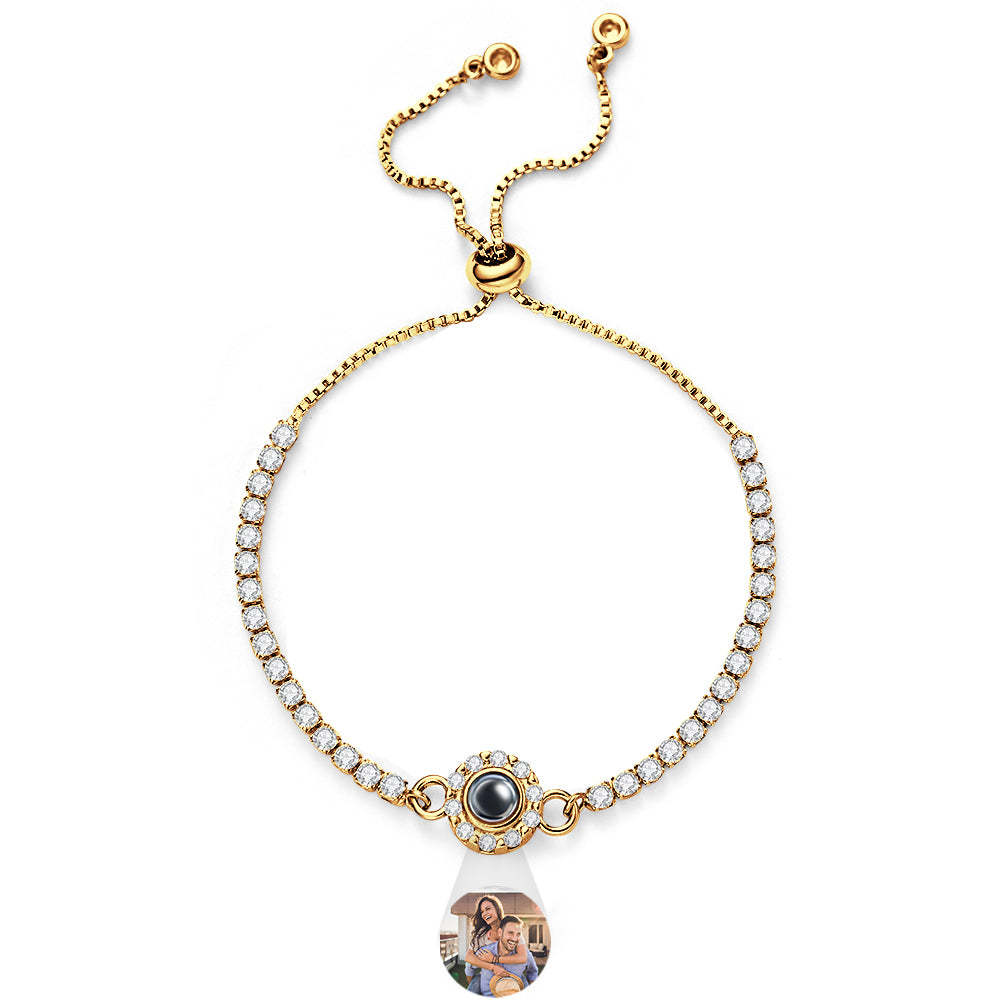 Bracelet De Projection De Photos Personnalisé, Chaîne En Diamant, Cadeau Pour Elle - votrecollierprenomfr