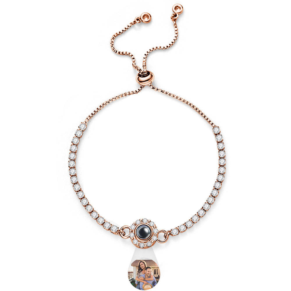 Bracelet De Projection De Photos Personnalisé, Chaîne En Diamant, Cadeau Pour Elle - votrecollierprenomfr