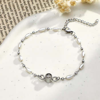 Bracelet Photo De Projection Personnalisé, Chaîne De Perles, Cadeau Pour Fille - votrecollierprenomfr