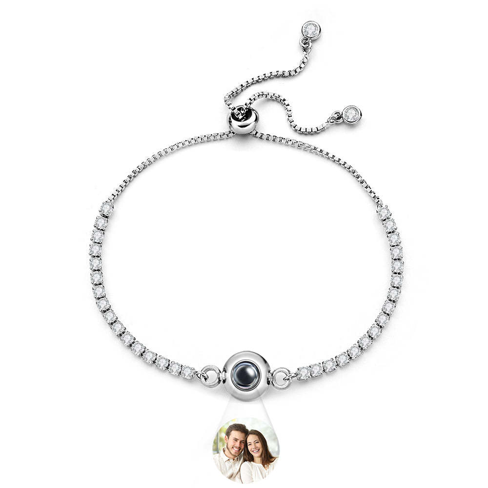 Bracelet De Projection De Photos Personnalisé, Chaîne En Diamant, Cadeau De Saint Valentin - votrecollierprenomfr