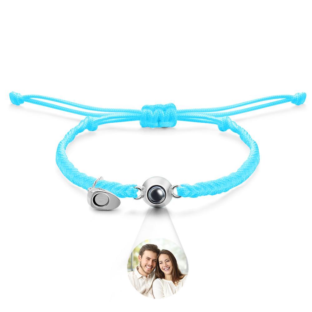 Bracelet De Projection Personnalisé, Lettre Personnalisée, Cœur Tissé, Cadeau De Couple Magnétique - votrecollierprenomfr