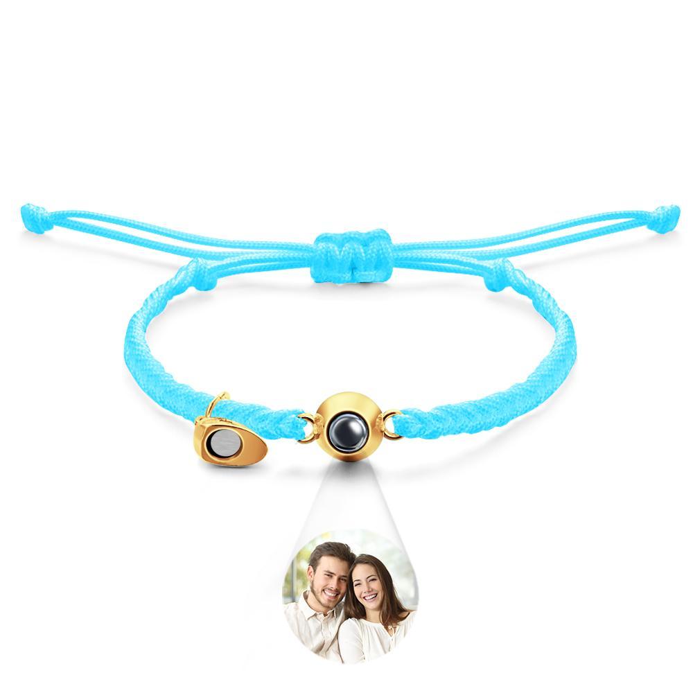 Bracelet De Projection Personnalisé, Lettre Personnalisée, Cœur Tissé, Cadeau De Couple Magnétique - votrecollierprenomfr