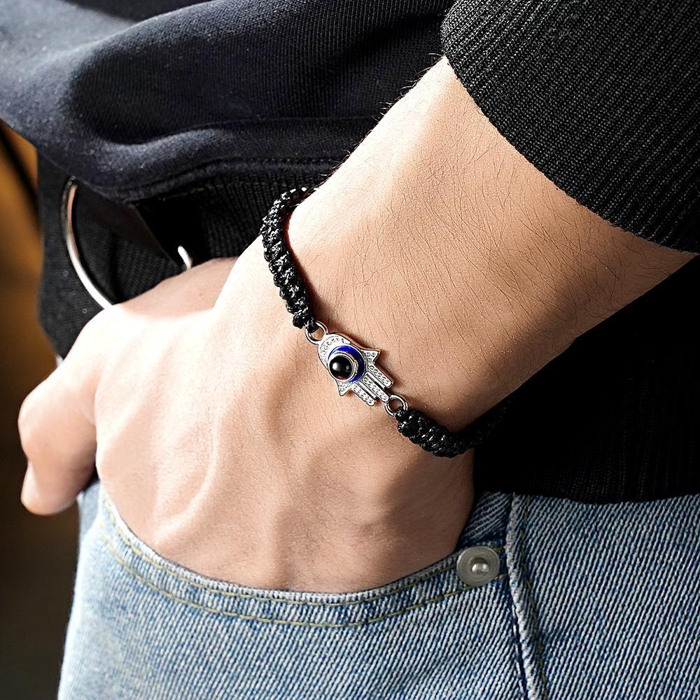 Bracelet De Projection Personnalisé Mauvais Œil Mode Cadeau Pour Hommes - votrecollierprenomfr