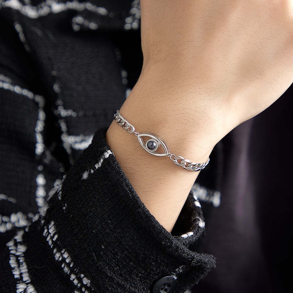 Bracelet De Projection Personnalisé, Chaîne Cubaine, Cadeau En Métal - votrecollierprenomfr