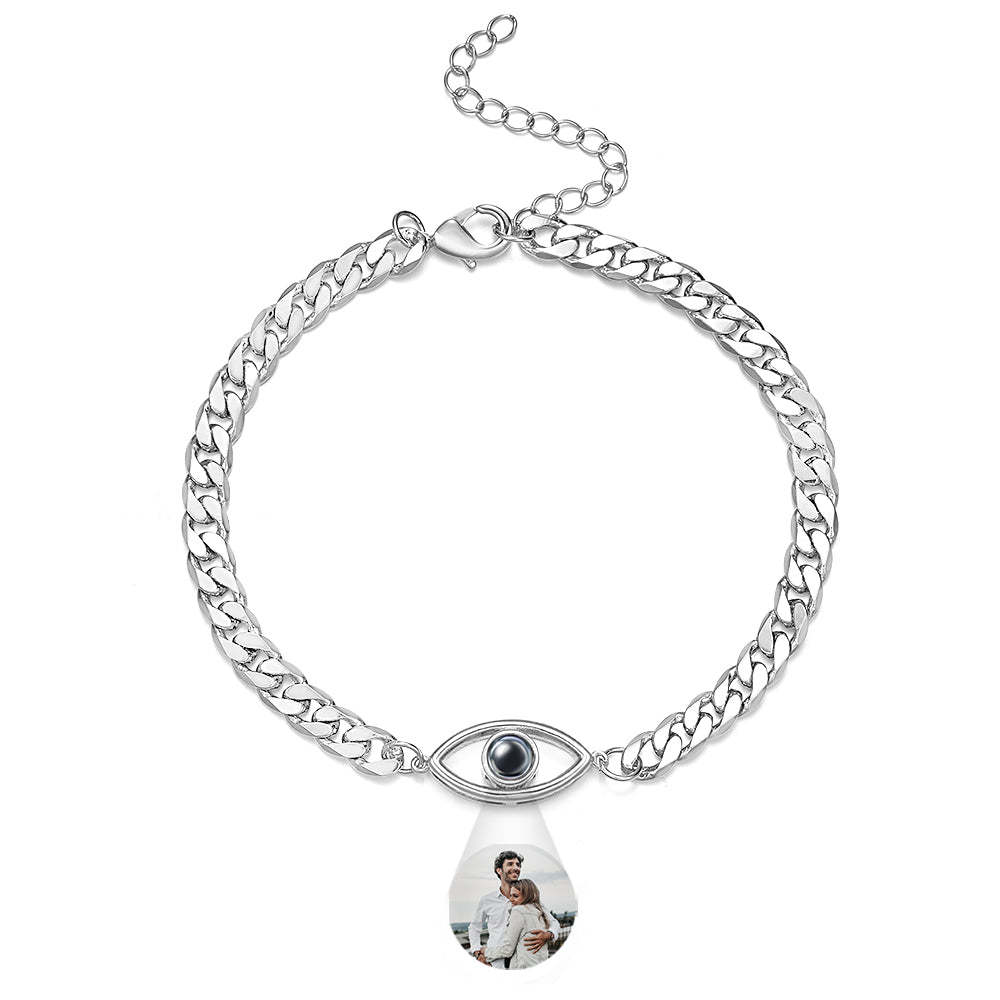 Bracelet De Projection Personnalisé, Chaîne Cubaine, Cadeau En Métal - votrecollierprenomfr