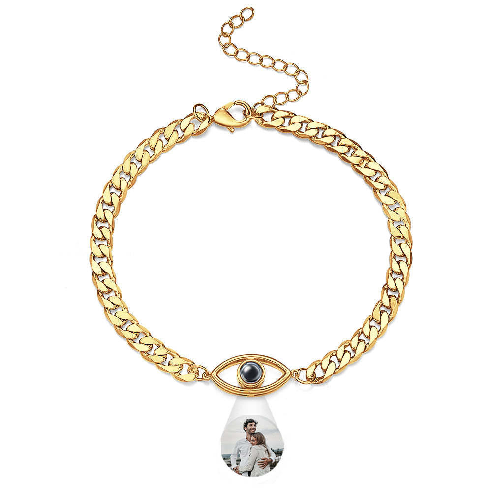Bracelet De Projection Personnalisé, Chaîne Cubaine, Cadeau En Métal - votrecollierprenomfr