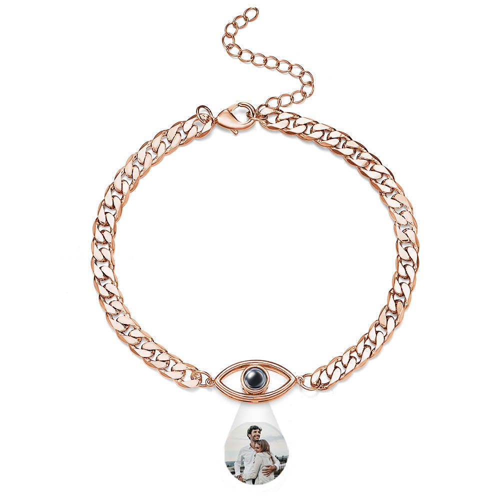 Bracelet De Projection Personnalisé, Chaîne Cubaine, Cadeau En Métal - votrecollierprenomfr