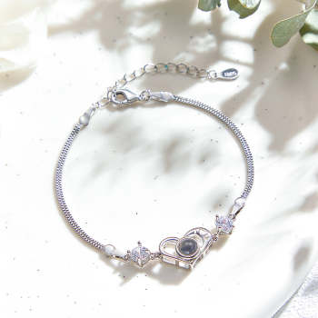 Cadeau Personnalisé De Forme De Pêche De Bracelet De Photo De Projection - votrecollierprenomfr