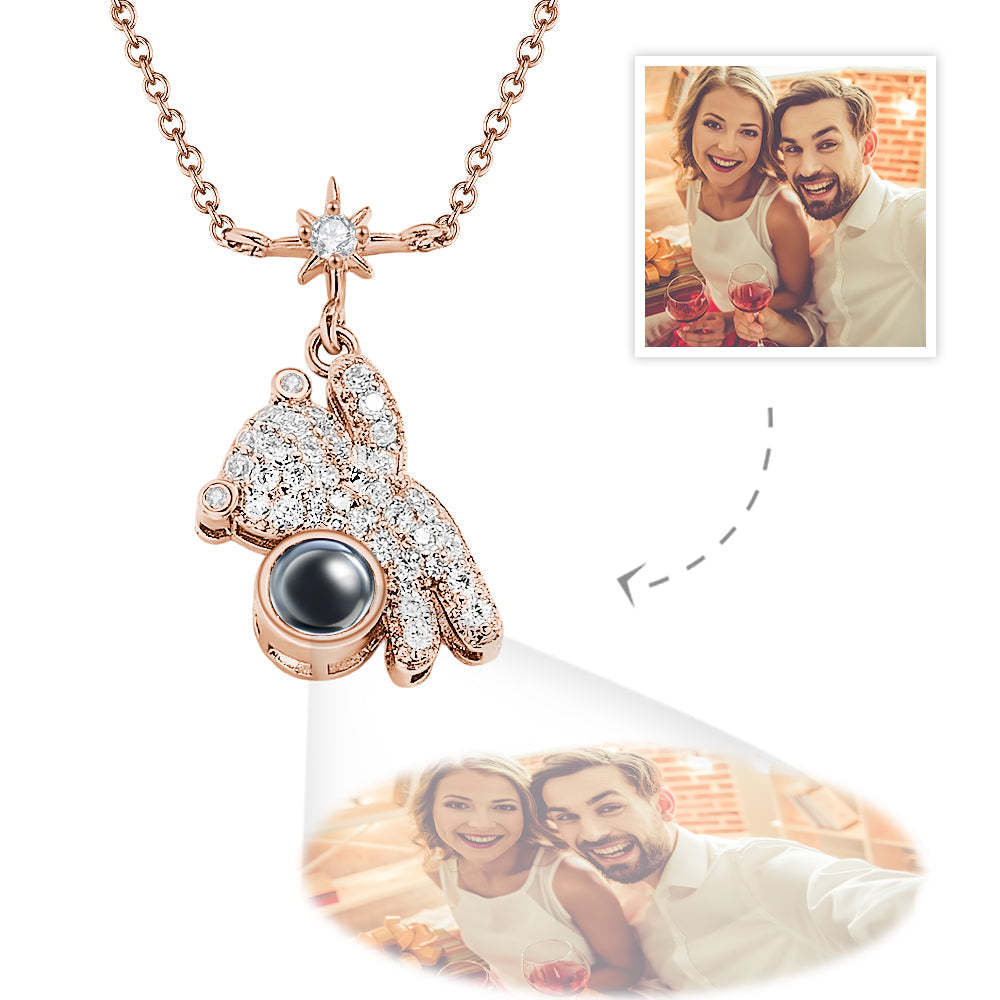 Collier De Projection D'ours Photo Personnalisé, Bijoux, Cadeau Pour Meilleur Ami - votrecollierprenomfr