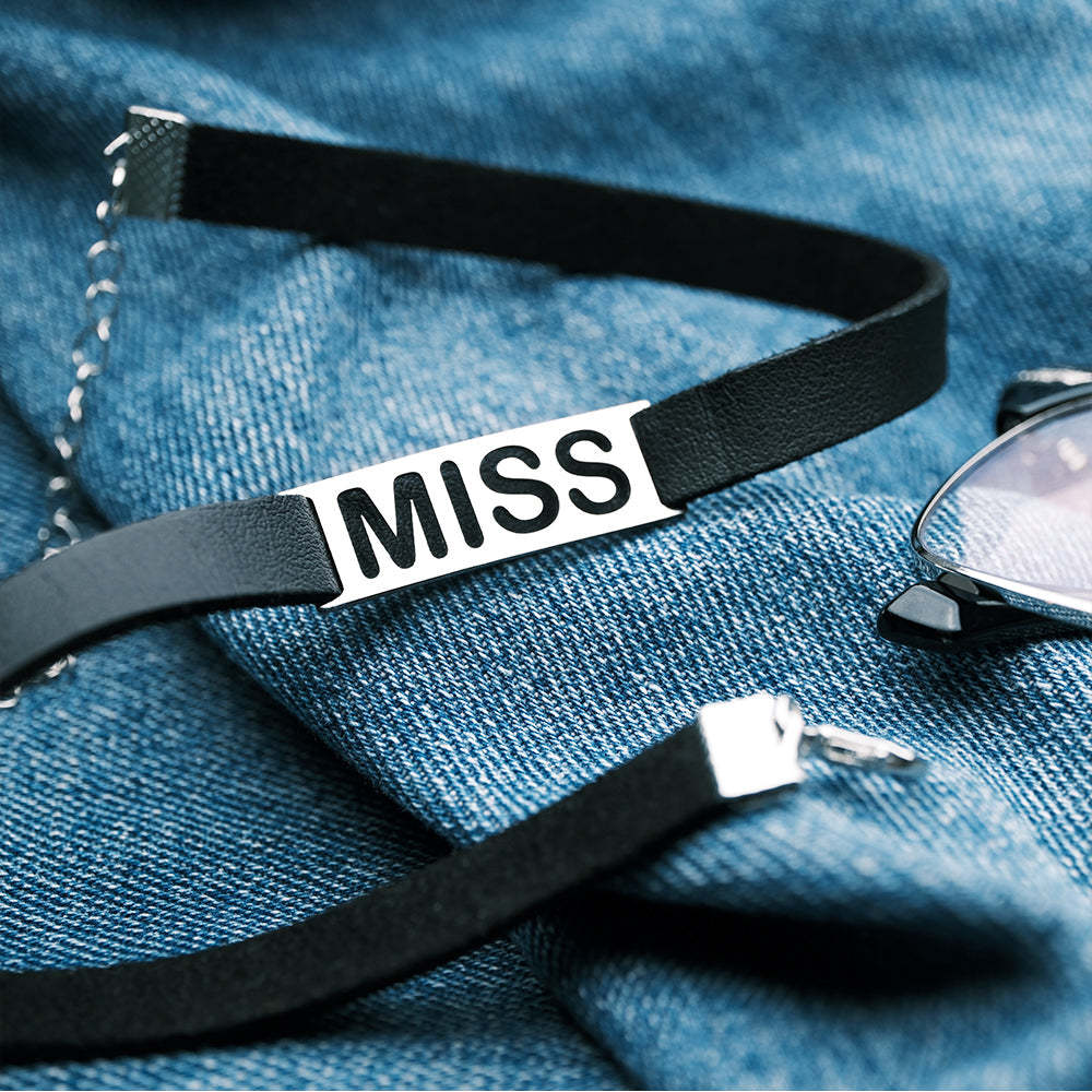 Collier Avec Nom Personnalisé, Ras Du Cou Avec Texte Creux Spécial, Cadeaux À La Mode Pour Elle - votrecollierprenomfr