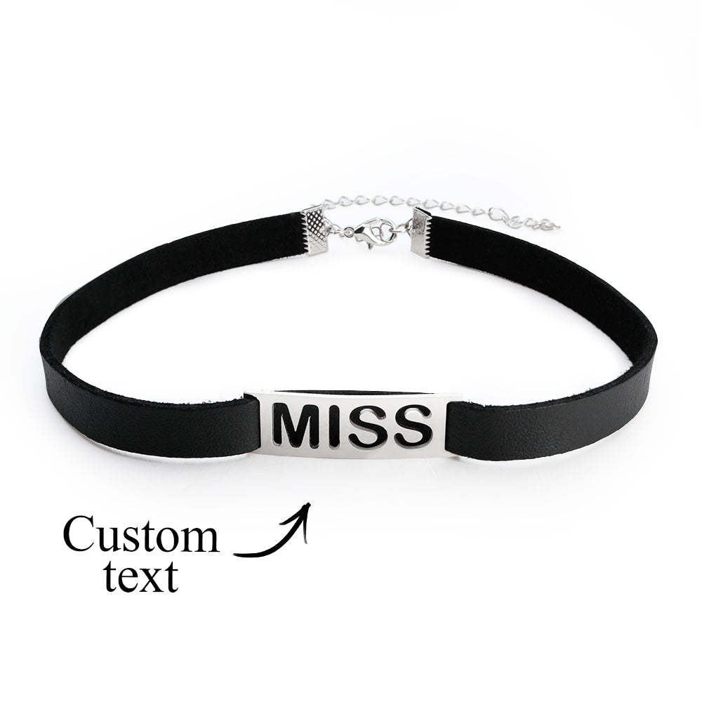 Collier Avec Nom Personnalisé, Ras Du Cou Avec Texte Creux Spécial, Cadeaux À La Mode Pour Elle - votrecollierprenomfr