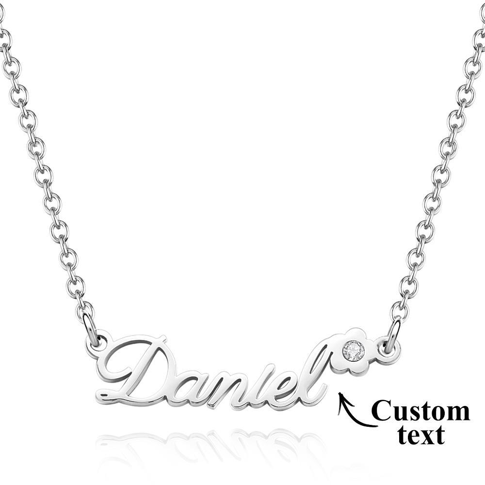 Collier Avec Nom Personnalisé, Pierre De Naissance, Fleur, Cadeaux Uniques - votrecollierprenomfr