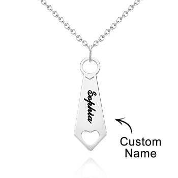 Collier Avec Nom Personnalisé, Cravate En Métal, Cadeaux Uniques Pour Papa - votrecollierprenomfr
