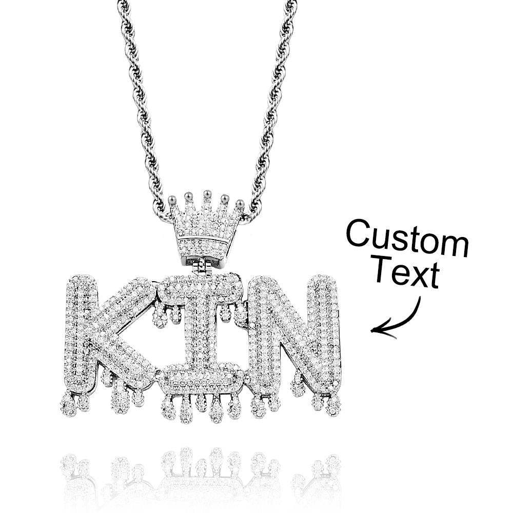 Collier Avec Nom Personnalisé, Chaîne De Lettres Glacées, Collier Hip Hop Pour Hommes - votrecollierprenomfr