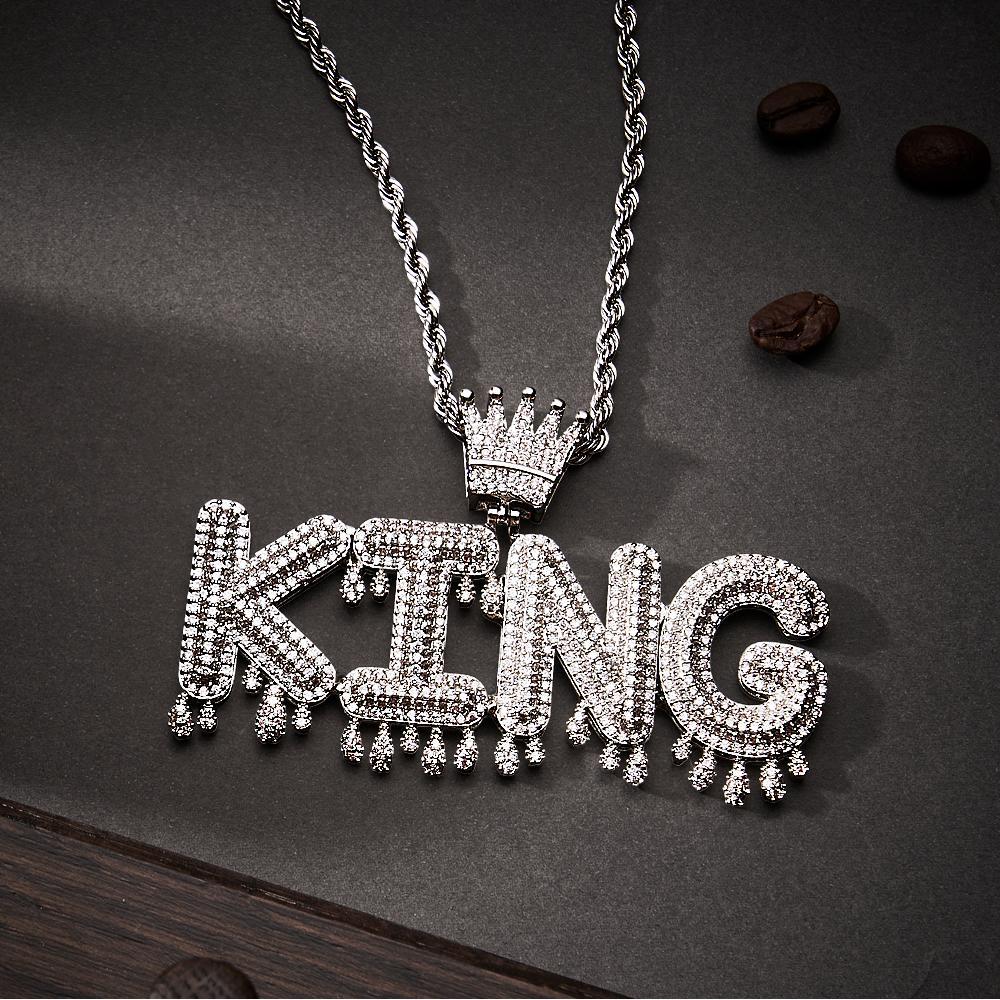 Collier Avec Nom Personnalisé, Chaîne De Lettres Glacées, Collier Hip Hop Pour Hommes - votrecollierprenomfr