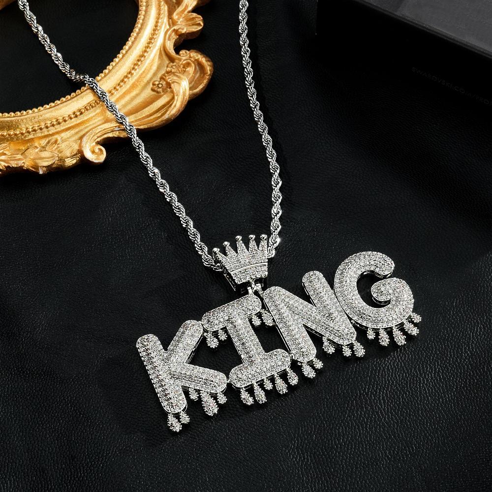 Collier Avec Nom Personnalisé, Chaîne De Lettres Glacées, Collier Hip Hop Pour Hommes - votrecollierprenomfr