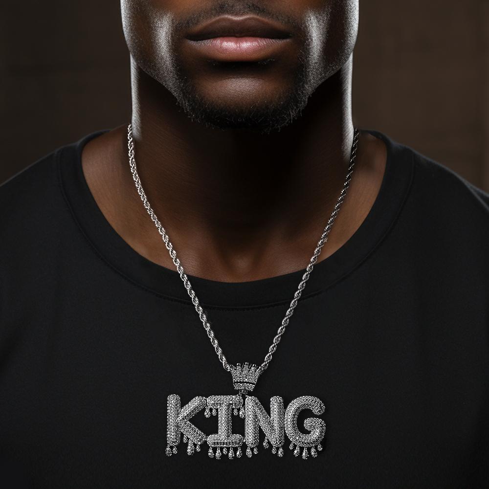 Collier Avec Nom Personnalisé, Chaîne De Lettres Glacées, Collier Hip Hop Pour Hommes - votrecollierprenomfr
