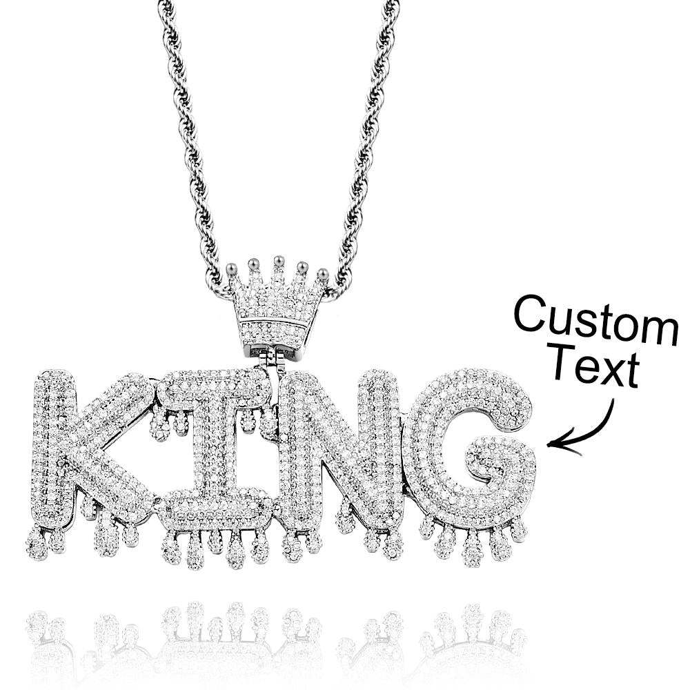 Collier Avec Nom Personnalisé, Chaîne De Lettres Glacées, Collier Hip Hop Pour Hommes - votrecollierprenomfr