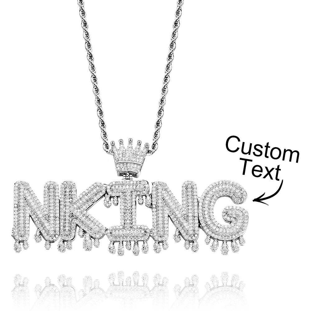 Collier Avec Nom Personnalisé, Chaîne De Lettres Glacées, Collier Hip Hop Pour Hommes - votrecollierprenomfr