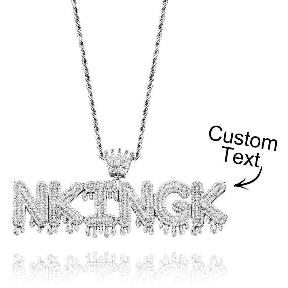 Collier Avec Nom Personnalisé, Chaîne De Lettres Glacées, Collier Hip Hop Pour Hommes - votrecollierprenomfr