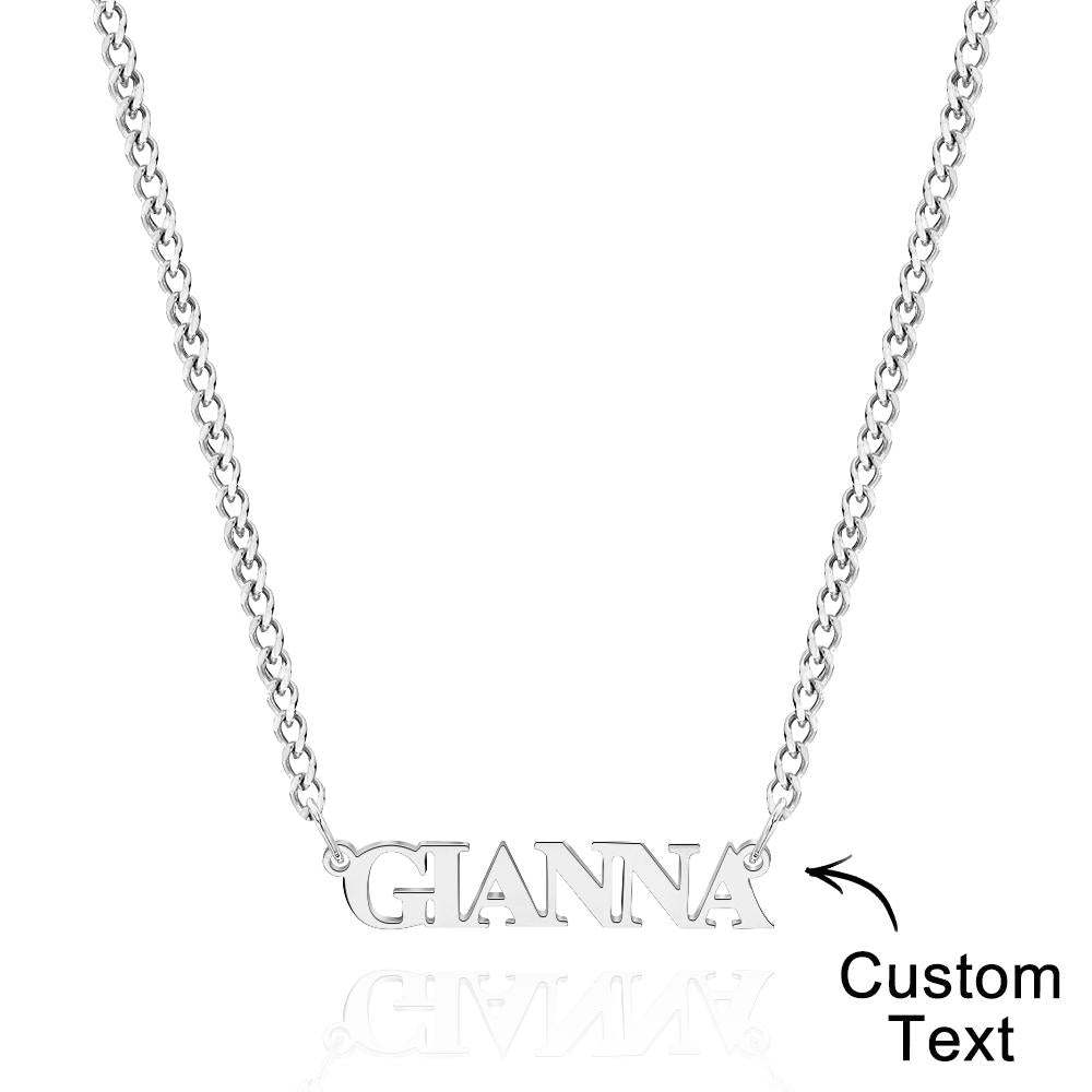 Collier Nom Minimaliste Incliné Personnalisé, Cadeau De Couple Délicat - votrecollierprenomfr