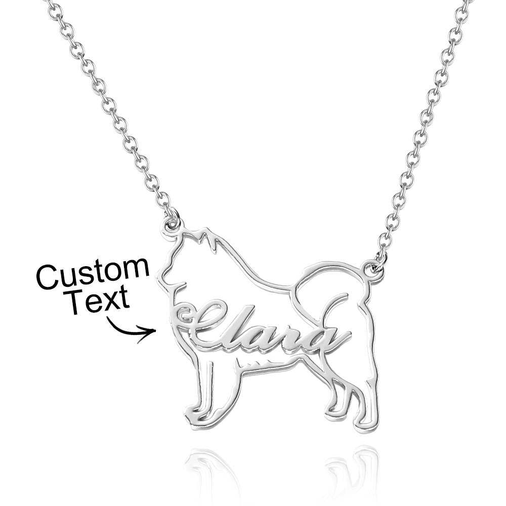 Collier Personnalisé Avec Nom De Contour De Chien, Cadeaux Commémoratifs Créatifs Pour Les Amoureux Des Chiens - votrecollierprenomfr