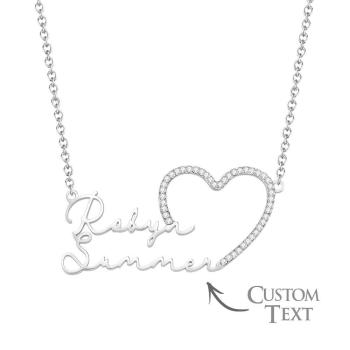 Collier Double Nom Personnalisé, Cœur Glacé, Ajouré, Bijoux Cadeau Pour Elle - votrecollierprenomfr