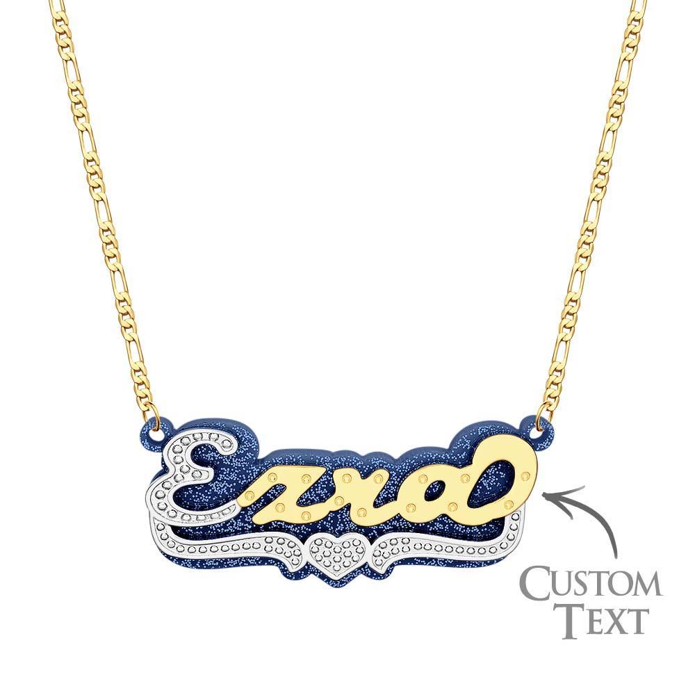 Collier Hip Hop Avec Nom Personnalisé, Décoration Colorée En Métal Scintillant Et Acrylique Pour Hommes - votrecollierprenomfr