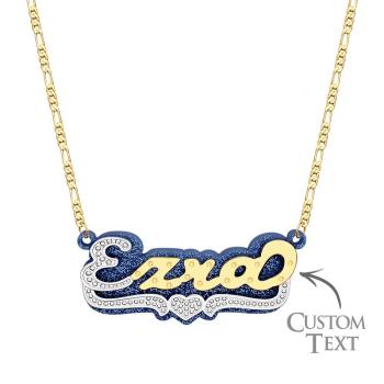 Collier Hip Hop Avec Nom Personnalisé, Décoration Colorée En Métal Scintillant Et Acrylique Pour Hommes - votrecollierprenomfr
