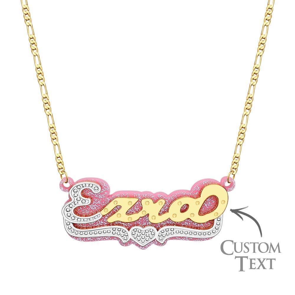 Collier Hip Hop Avec Nom Personnalisé, Décoration Colorée En Métal Scintillant Et Acrylique Pour Hommes - votrecollierprenomfr